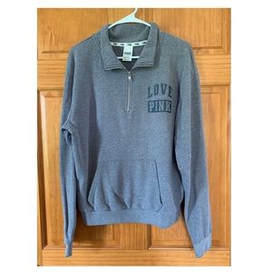 Victoria’s Secret PINK Gray 3/4 Zip Pullover